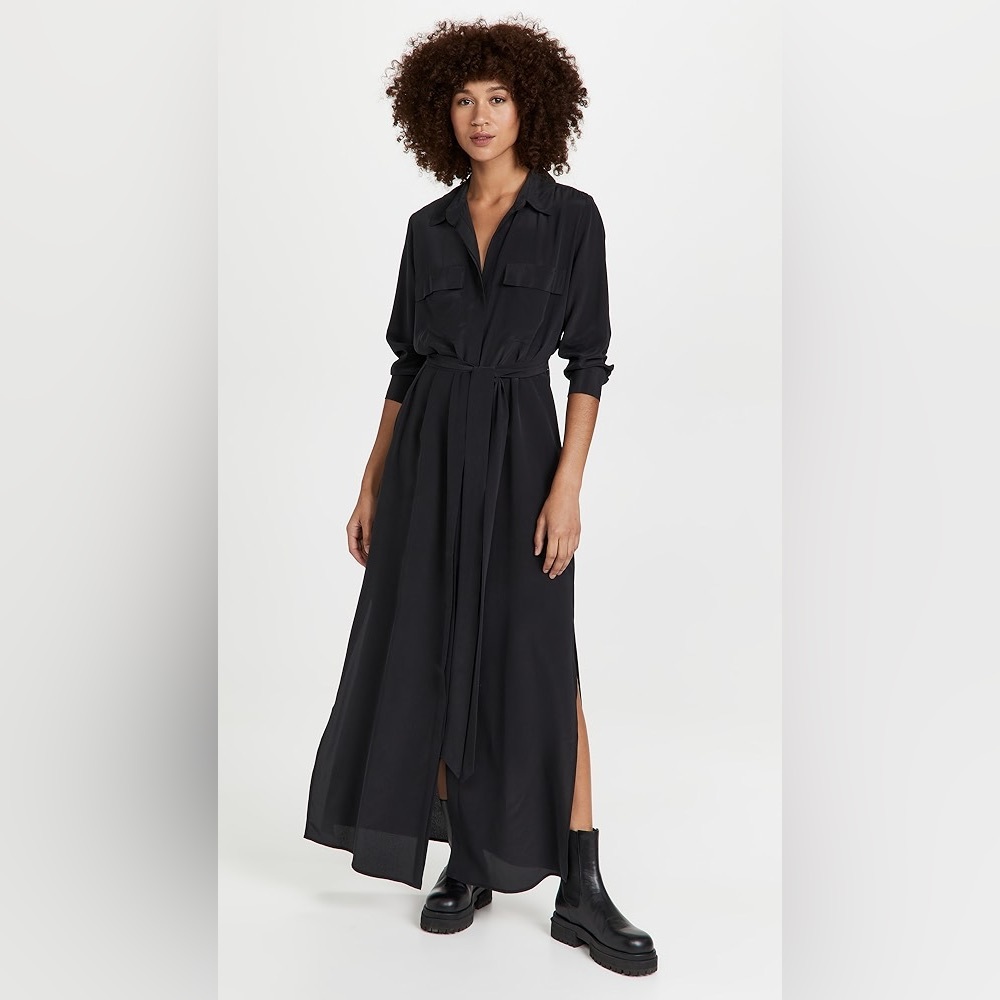 NWT L’AGENCE Cameron Long Silk Shirt Dress